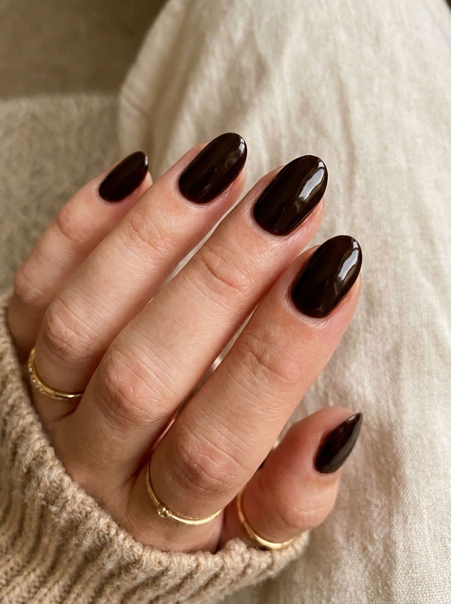 Chocolate Black Nails als Dark Fall Nails Inspiration 2026